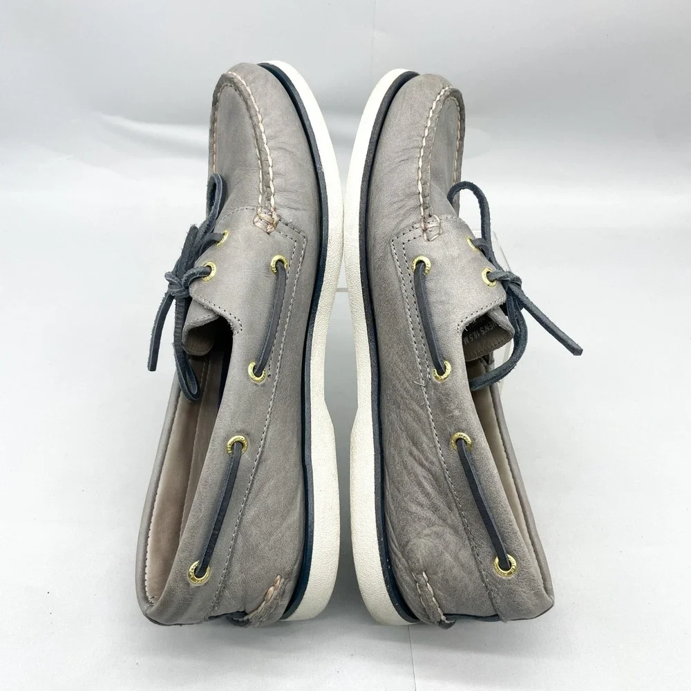 Sperry Gold Cup Authentic Original Boat Shoes Mens 10.5M Grey Leather Preppy